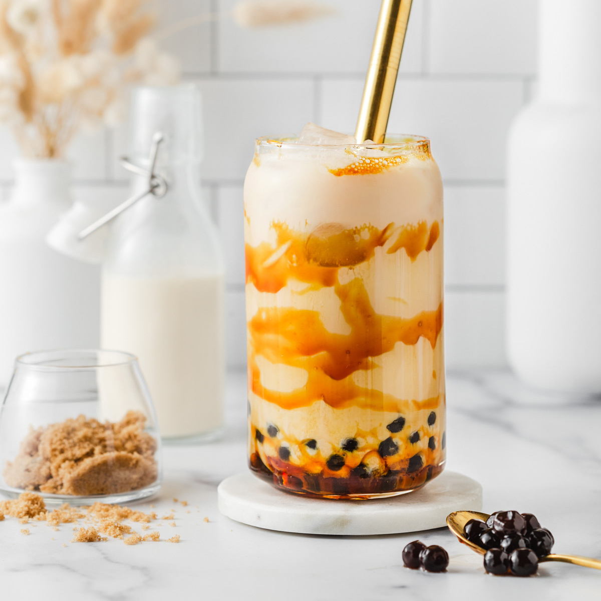 Fresh Milk With Tapioca Pearls With Brown Sugar at Hoa Phuong Do